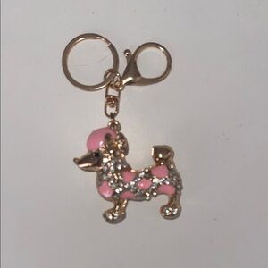 Chic Pink and Gold Dog Keychain/Bag Charm